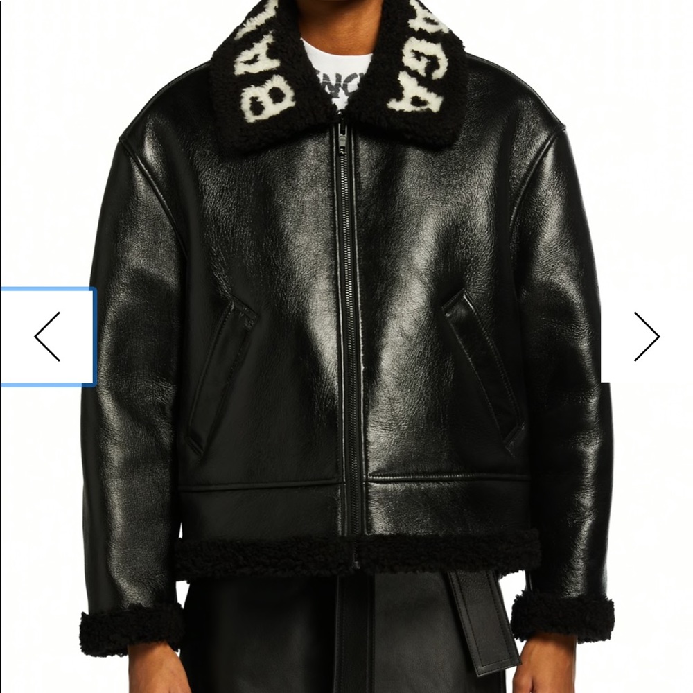 NEW with Tags UA Balenciaga Black Vegan leather jacket